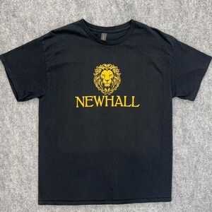 Gildan Newhall Brewery T-Shirt Mens L Black Lion Graphic Print Short Sleeve‎ Top